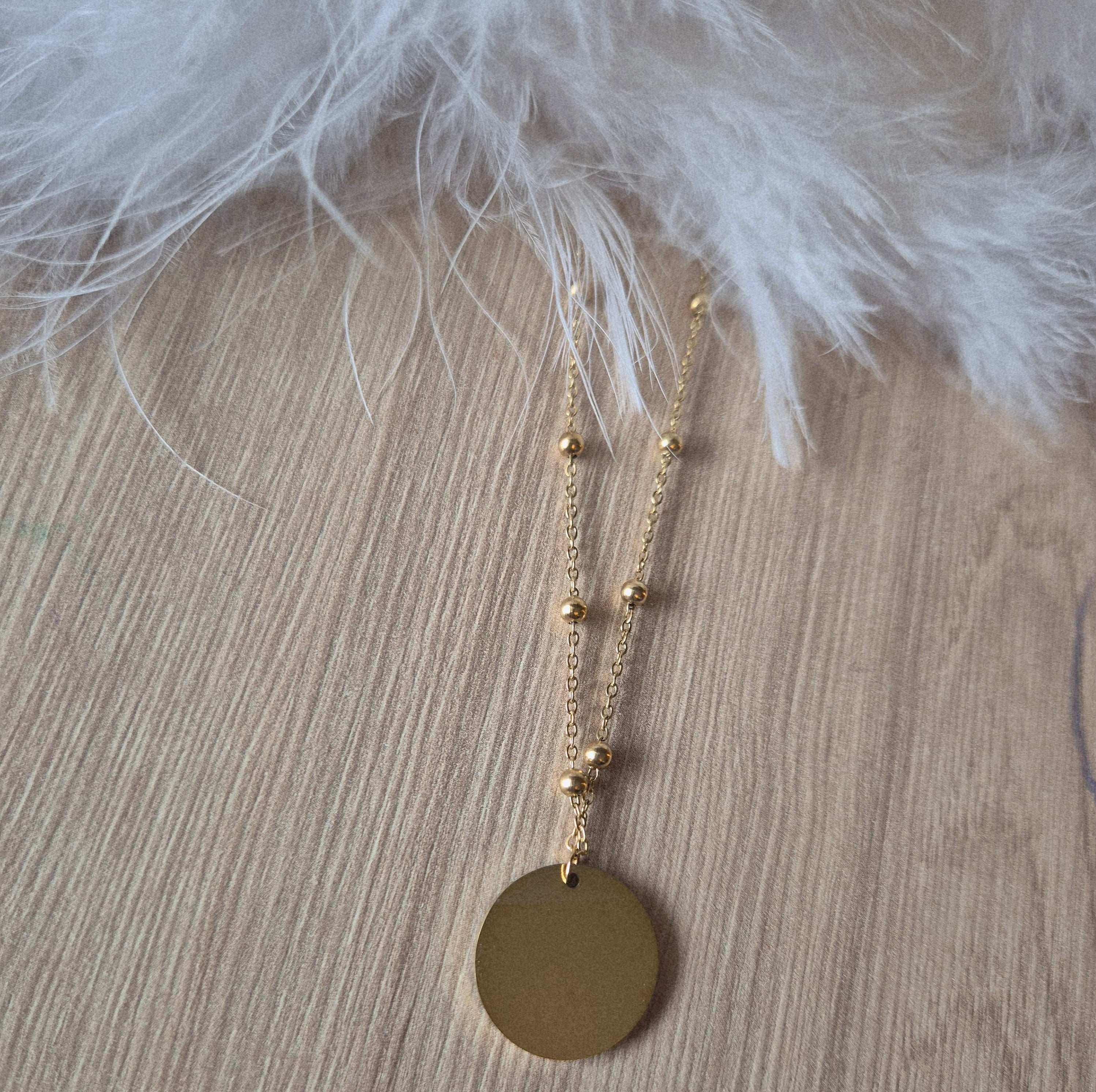 Collier avec Gravure Personnalisée chaîne avec boule