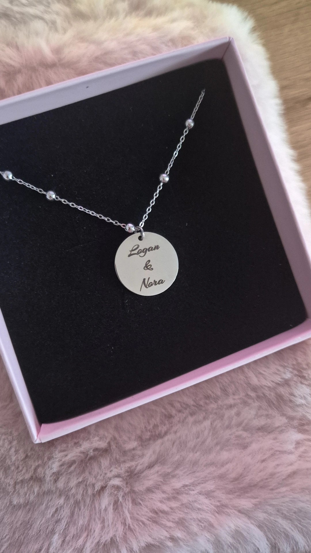 Collier avec Gravure Personnalisée chaîne avec boule