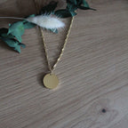 Collier avec gravure chaîne torsadée