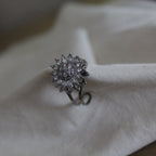 Bague fleure anti stress argentée