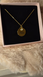 Collier avec pendentif strass avec Gravure Personnalisée
