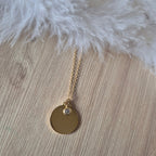 Collier avec pendentif strass avec Gravure Personnalisée