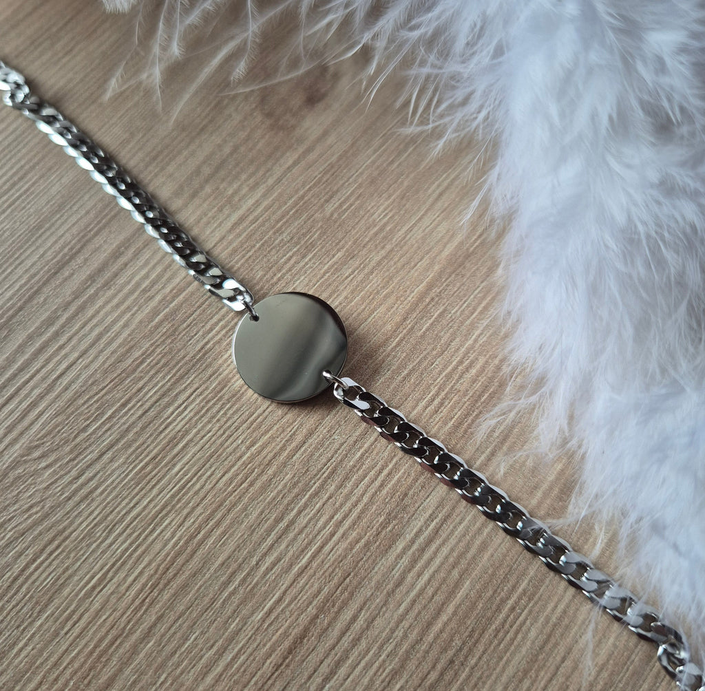 Bracelet avec gravure personnalisée chaîne gourmette