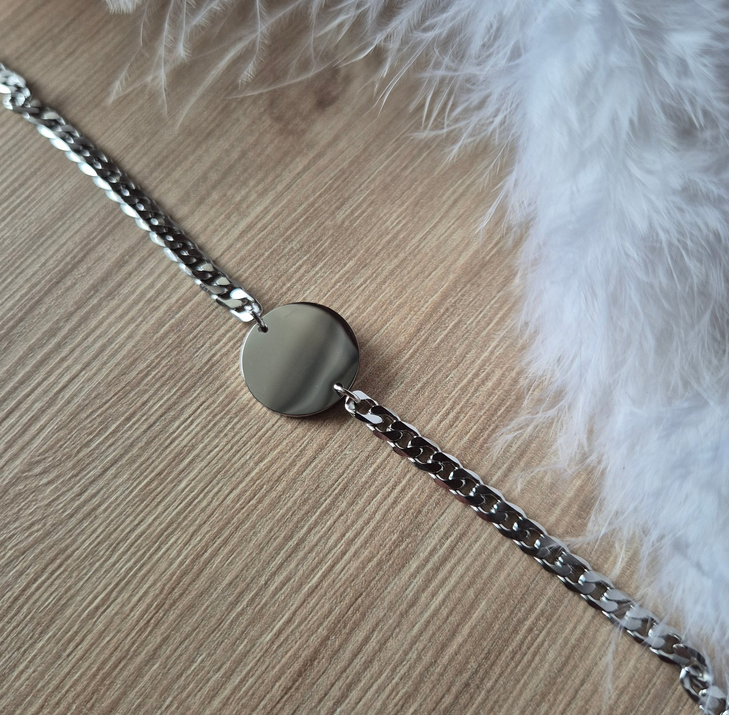 Bracelet avec gravure personnalisée chaîne gourmette