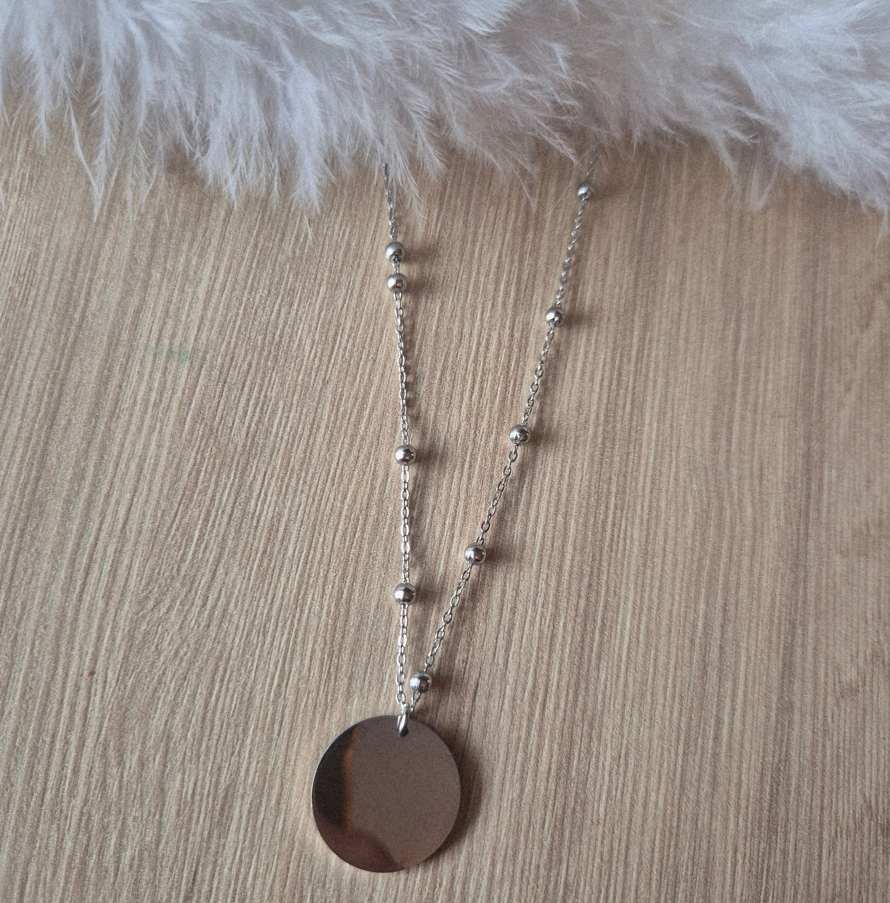 Collier avec Gravure Personnalisée chaîne avec boule