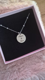 Collier avec Gravure Personnalisée chaîne avec boule